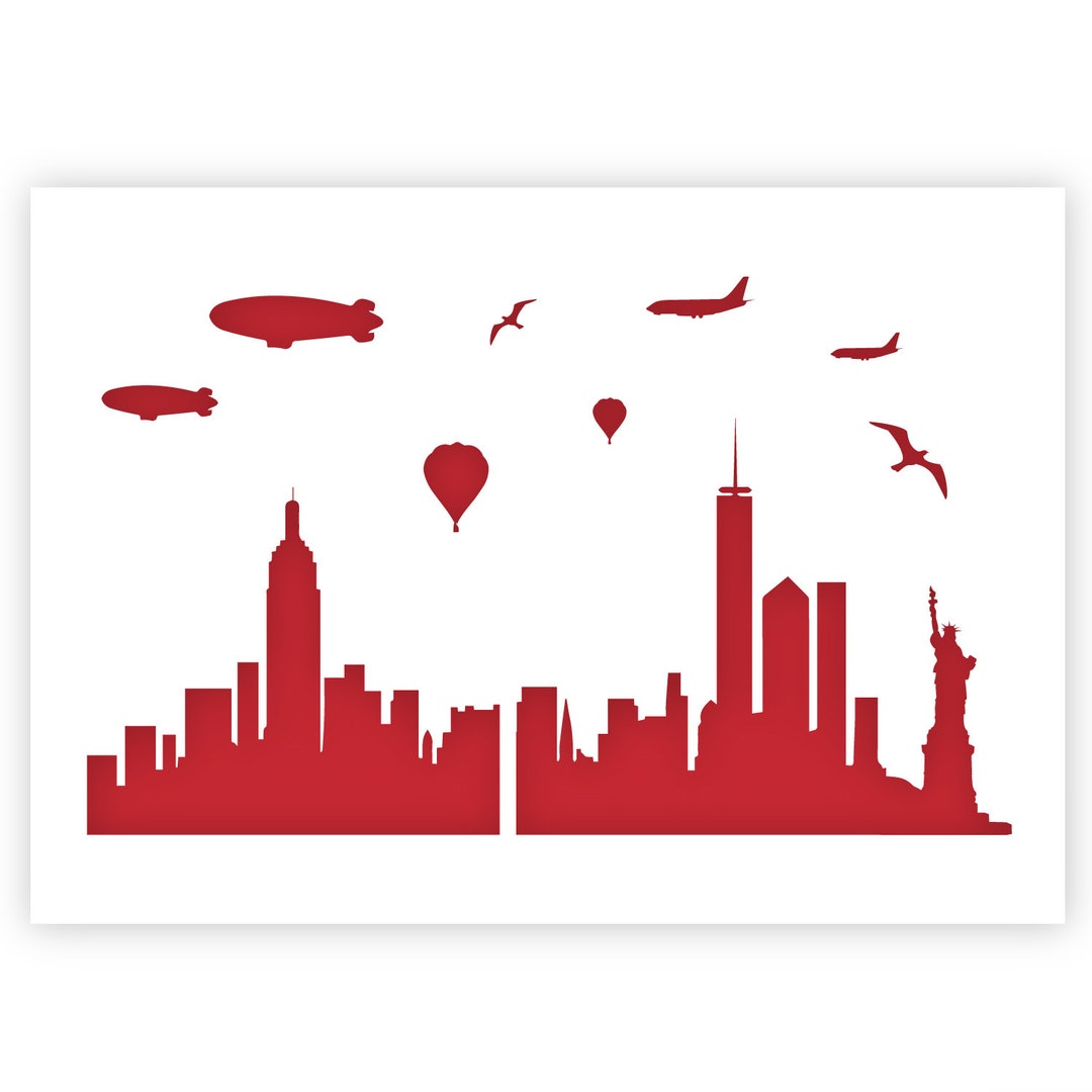 New York Skyline stencil-skyline stencil-NYC stencil-A3 herbruikbaar ...