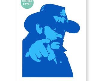 Lemmy Stencil - Motörhead Stencil - Ian Fraser Kilmister - 2 Layers A3 Size Stencil - Reusable stencil for painting, crafts, wall, furniture