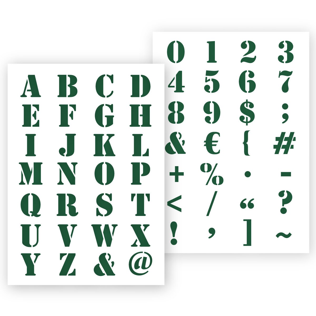 Alphabet Number Stencils 4 inch 26 Pack Letters Numbers Stencil Templates, Size: 26 Letters + 10 Numbers, Brown