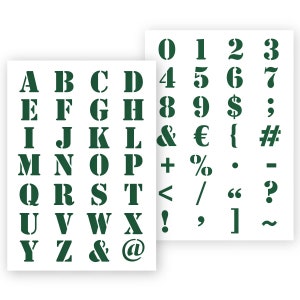 QBIX Letter Stencil Industrial Font - Tamaño A3 - Altura letras y números 4 cm - Reutilizable, Kids Friendly Stencil, DIY stencil-art