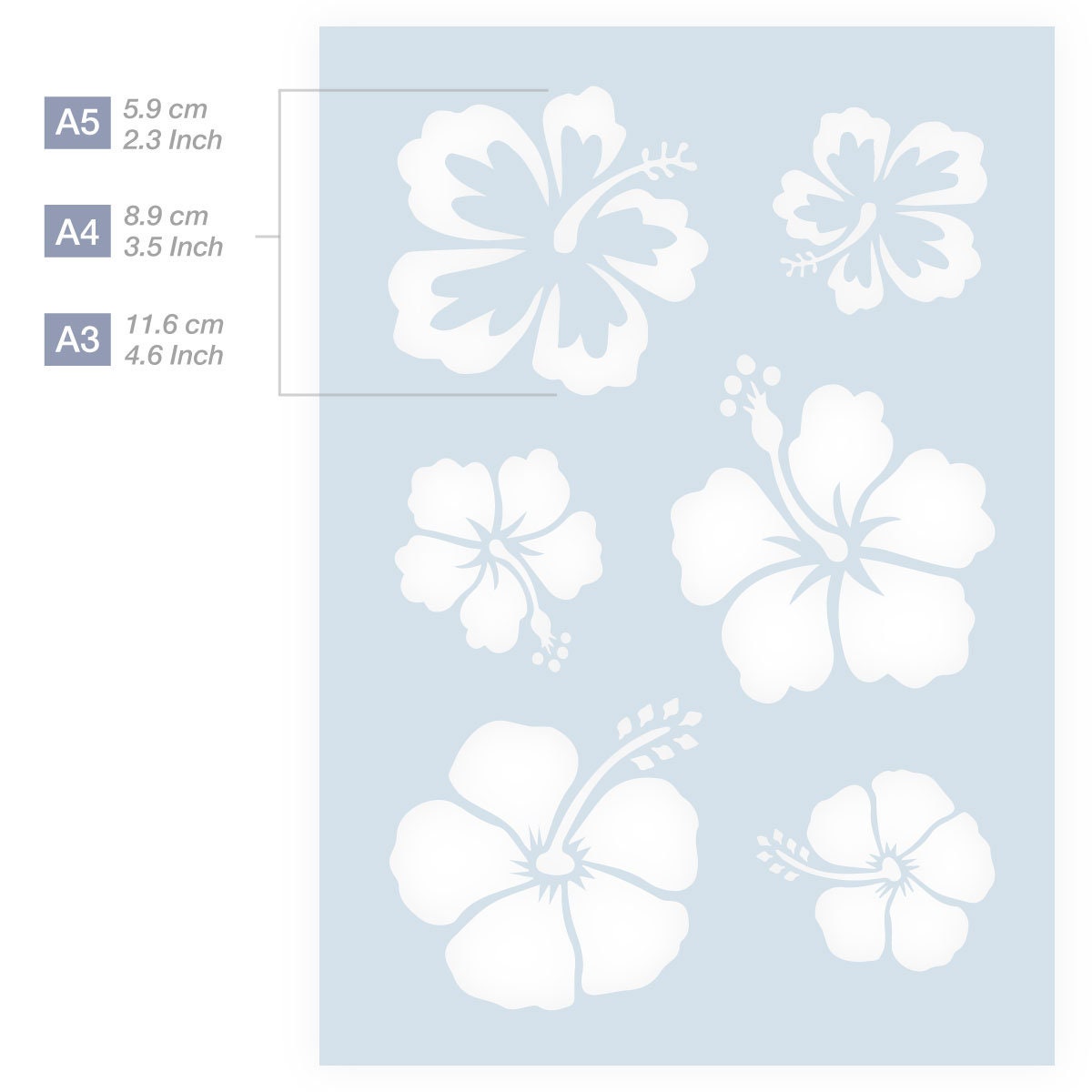 Aloha Blumen Schablone Hawaii Blumen Schablone A5 A4 