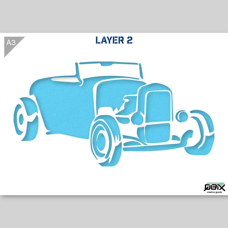 hot rod stencil car stencil classic car stencil 2 layers etsy