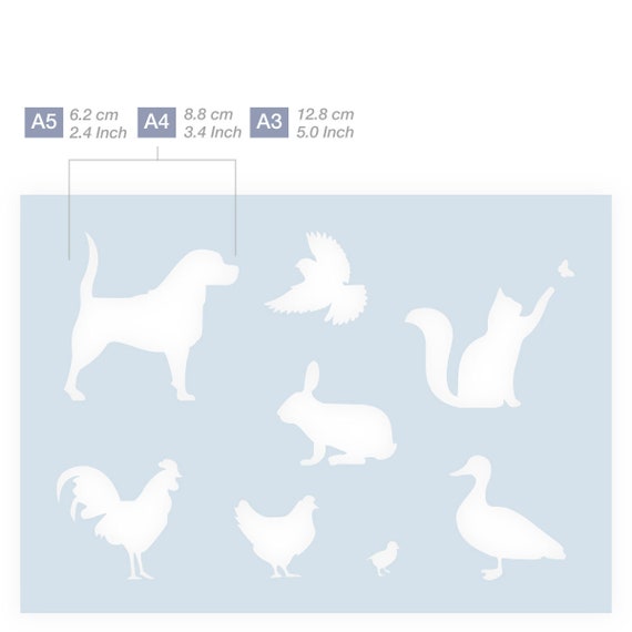 Farm Animals Stencil A5/A4 Reusable Kids Friendly for - Etsy Denmark Farm Animals Stencil A5/A4 Reusable Kids Friendly for - Etsy Denmark