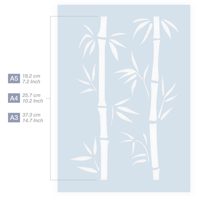 Bamboo Stencil Bamboo Branch Template A5 / A4 reusable Etsy