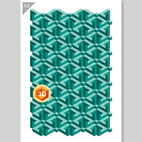 Escher Escher Muster Stencil Schablone Muster Schablone Etsy