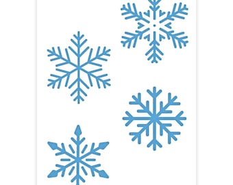 Snowflake Stencil - Snowflakes Stencil - Snow Crystal Stencil - A5 or A4 - Reusable kids friendly, for painting, crafts, wall, furniture