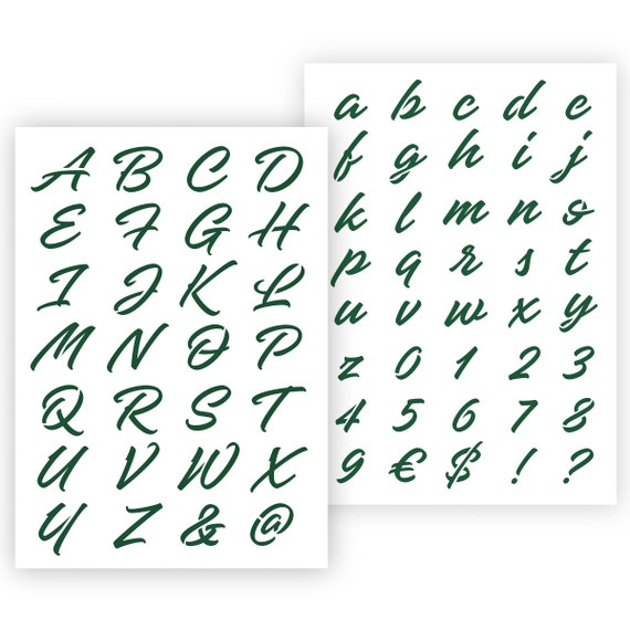 QBIX Letter Stencil Lettere decorative Formato A4 Altezza lettere 2-3 cm  Stencil riutilizzabile, adatto ai bambini, stencil fai-da-te -  Italia