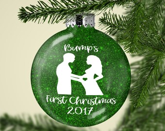 Bumps First Christmas Ornament - Pregnancy Announcement Ornament - Baby Bump Reveal - Pregnant Christmas - Christmas Ornament - Baby 2017
