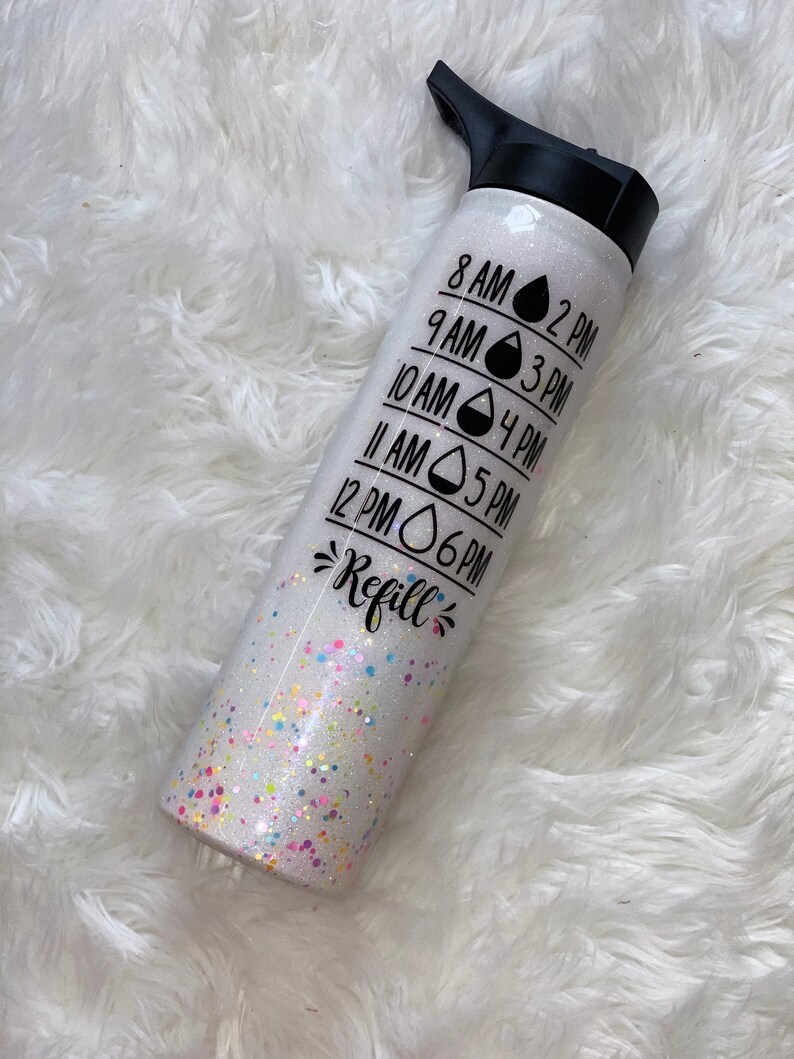 Water Bottle Tracker Drink your water glitter ombre tumbler