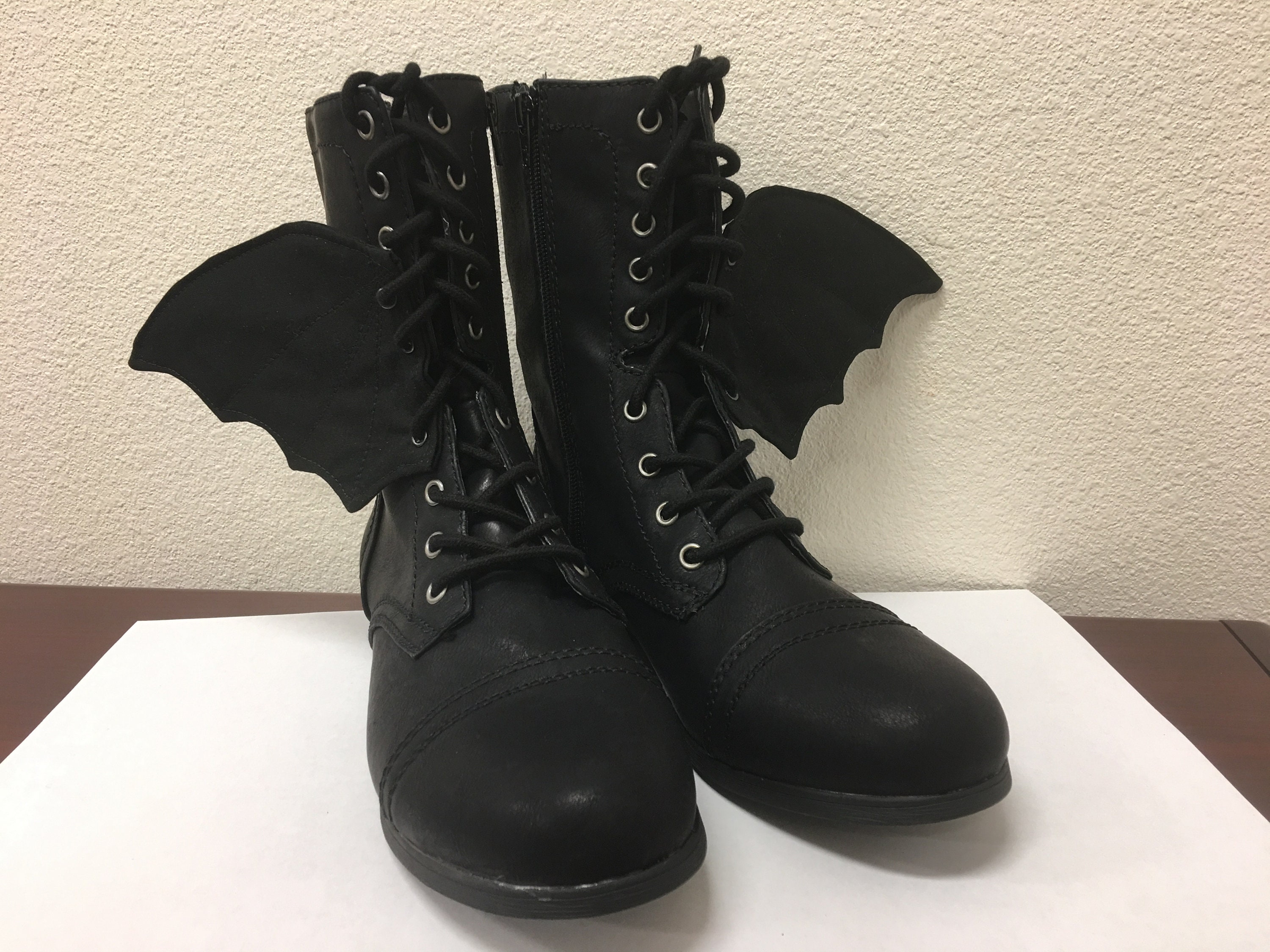 bat wing combat boots