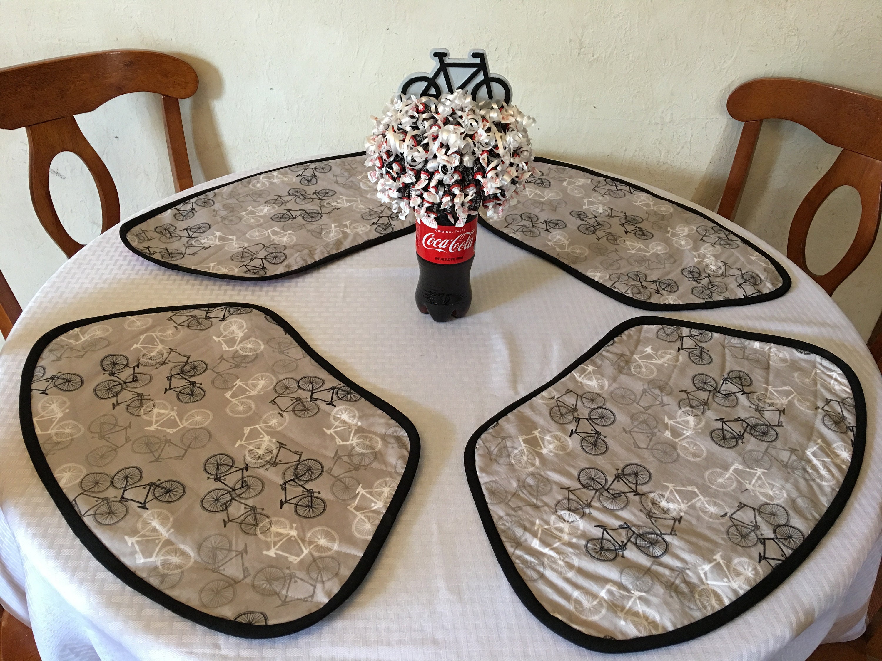 Set di 5 tovagliette rotonde per tavolo da pranzo con motivo a frutta, lavabili e cuneo, facili da pulire, resistenti al calore