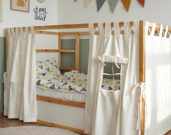 Curtains for Ikea Kura bed, Bunk bed curtains, House bed canopy, Ikea Kura Hack