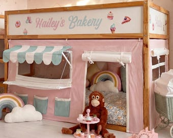 IKEA KURA 二段ベッドテント、ベーカリーショップ - 子供用ごっこ遊びカーテン