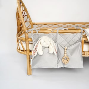 Baby cot organizer, Cot organizer, Crib pocket organizer, Hanging storage bag, Bedside nappy organiser, Nursery Crib Organizer, Bed pocket