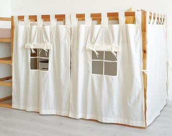 Curtains for Ikea Kura bed, Loft bed curtains, House bed canopy, Ikea Kura Hack