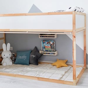 Wooden rod for Ikea Kura curtains, pole for bed curtains, Ikea Kura Hack