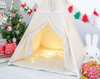 Natural Teepee Tent for Kid, Kids Tipi, Kids Teepee Tent