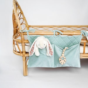 Baby cot organizer, Cot organizer, Crib pocket organizer, Hanging storage bag, Bedside nappy organiser, Nursery Crib Organizer, Bed pocket