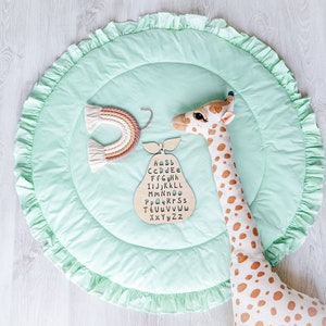 Round baby play mat, Nursery rug, Baby activity mat, Play mat baby, Ruffled Baby Playmat, Teepee Mat