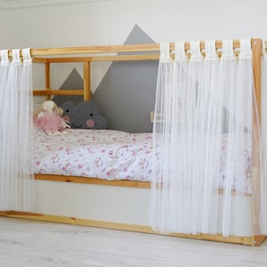 Curtains for Ikea Kura bed, Ikea Kura curtains, Kura bed curtains, House bed canopy, Ikea Kura Hack, Curtains for house bed