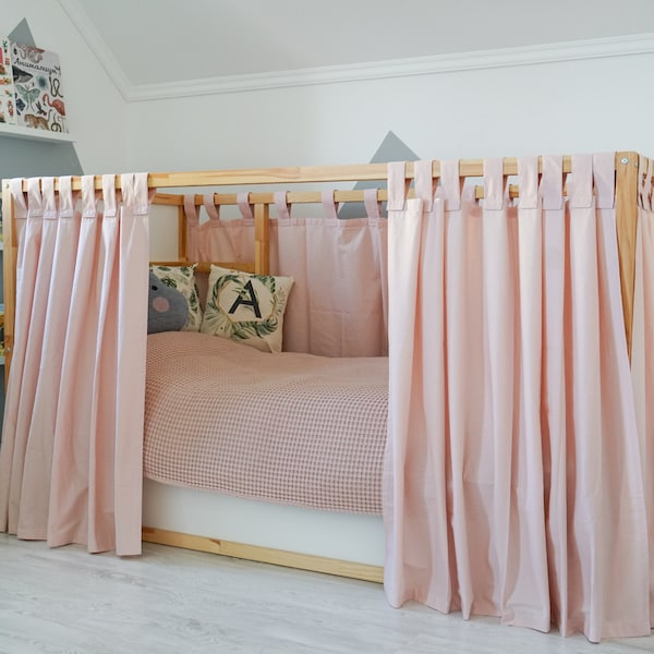 Curtains for Ikea Kura bed, Ikea Kura curtains, Kura bed curtains, House bed canopy, Ikea Kura Hack, Curtains for house bed