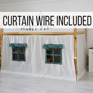 Curtains for Ikea Kura bed, Ikea Kura curtains with cord, Kura bed curtains, Ikea Kura Curtains with mount, Ikea Kura Hack