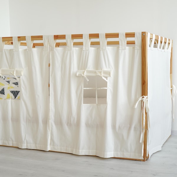 Curtains for Ikea Kura bed, Bunk bed curtains, House bed canopy, Ikea Kura Hack