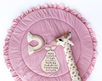 Tapis de jeu rembourré, Tapis de jeu pour bébé, Tapis de chambre d’enfant rond, Tapis d’activité pour bébé ébouriffé, Tapis de jeu pour bébé, Tapis de jeu pour tipi