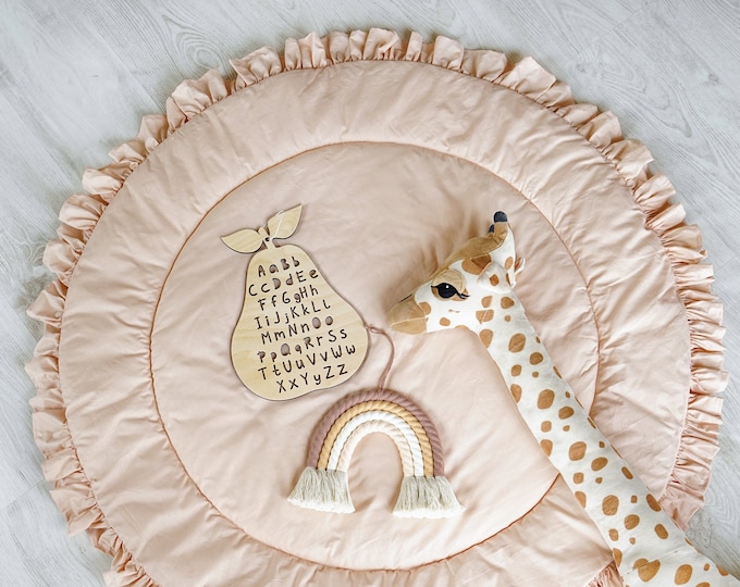 Baby Play Mat Padded Baby Play Mat Round Nursery Rug Baby Etsy