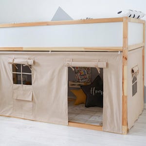 Gordijnen voor Ikea Kura-bed, Ikea Kura Hack, hemelbedhuis
