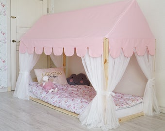 House Bed Curtains, Montessori Bed Curtains, Customized Montessori Bed Canopy, Canopy for Bed Frame, House Bed Tent, House Bed Canopy