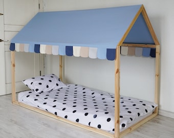 Roof canopy for house bed, Customized Montessori Bed Canopy,  Roof canopy for Montessori house bed, House Bed Canopy, Canopy for Bed Frame