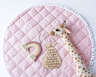 Baby play mat, Padded baby play mat, Round nursery rug, Baby activity mat, Nursery play mat
