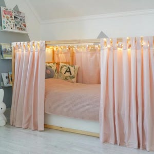 Curtains for Ikea Kura bed, Ikea Kura curtains, Kura bed curtains, House bed canopy, Ikea Kura Hack, Curtains for house bed