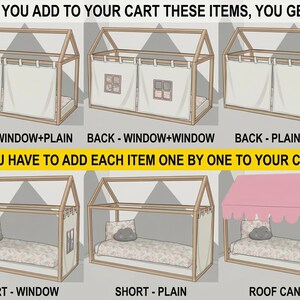 Customized Montessori Bed Canopy, Montessori Bed Curtains, House Bed Curtains, House Bed Canopy, Canopy for Bed Frame, House Bed Tent image 7