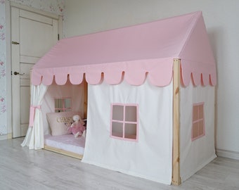 House Bed Curtains, Montessori Bed Curtains, Customized Montessori Bed Canopy, Canopy for Bed Frame, House Bed Tent, House Bed Canopy
