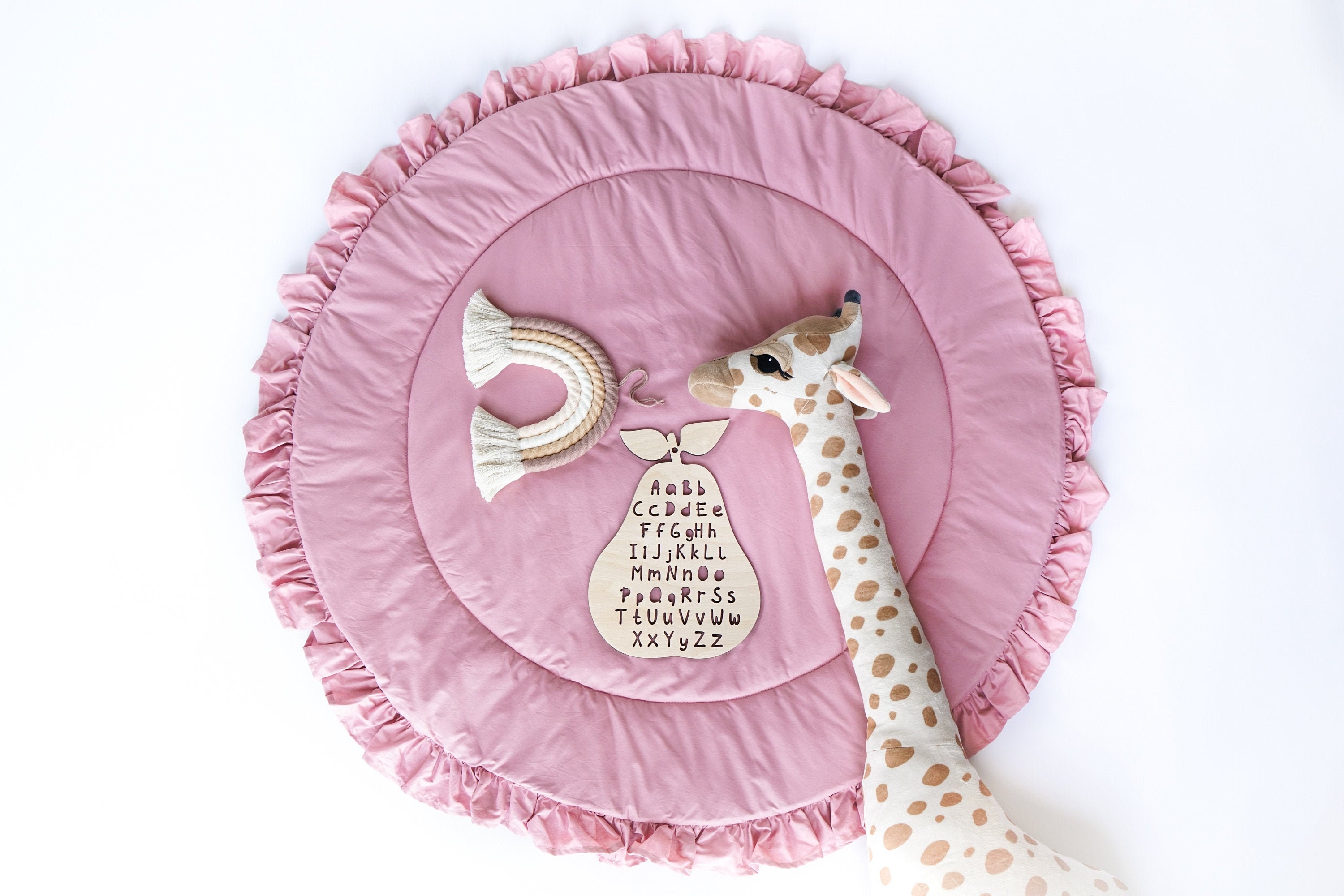 Padded play mat Baby play mat Round Nursery rug Ruffled Etsy