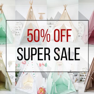 Super Sale Kinder Tipi, Tipi Zelt für Kinder, Natur Kinderzelt, Kleines Tipi, Kinder Tipi