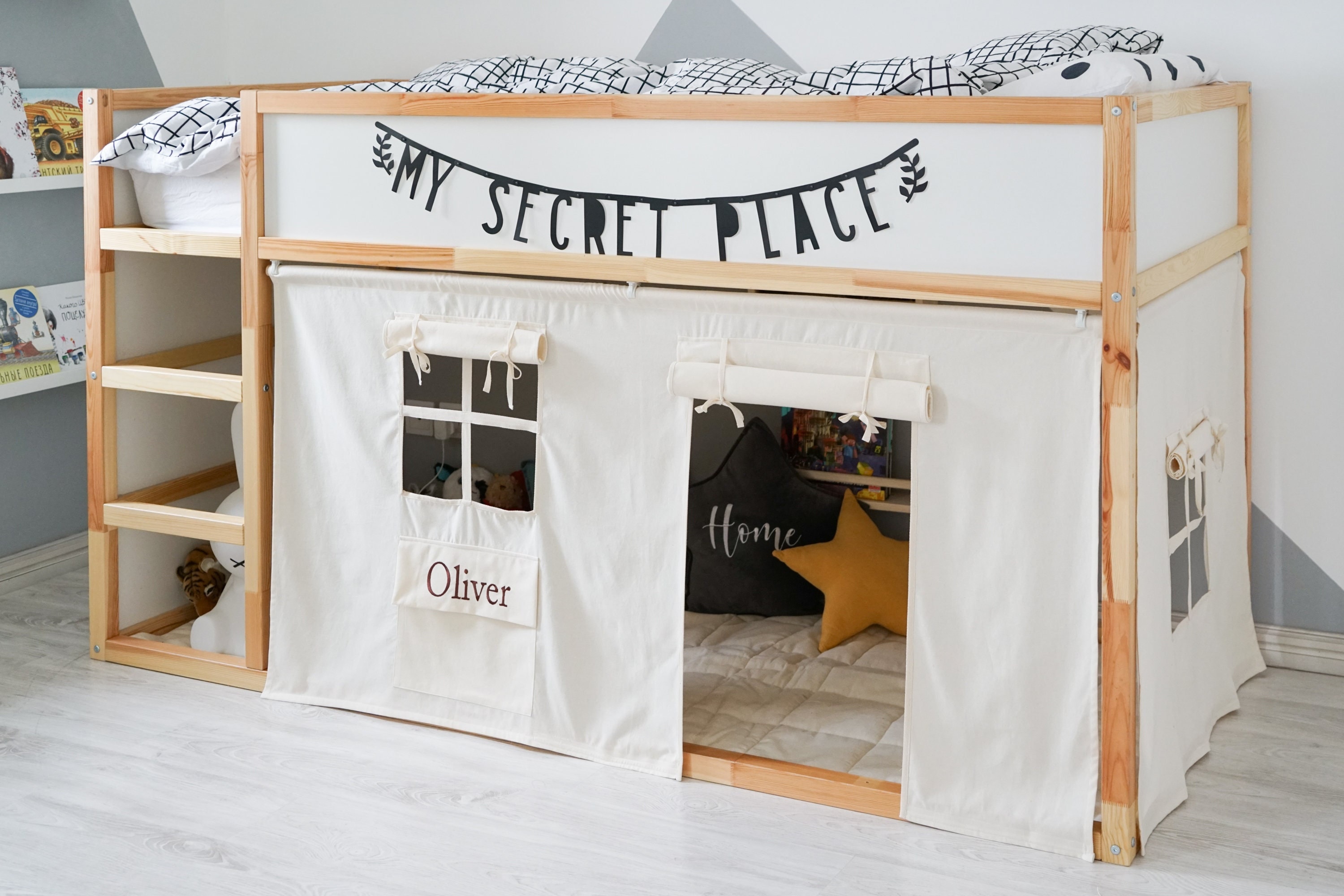 Ivory Curtains for Ikea Kura Bed Beige Ikea Kura Curtains Etsy UK