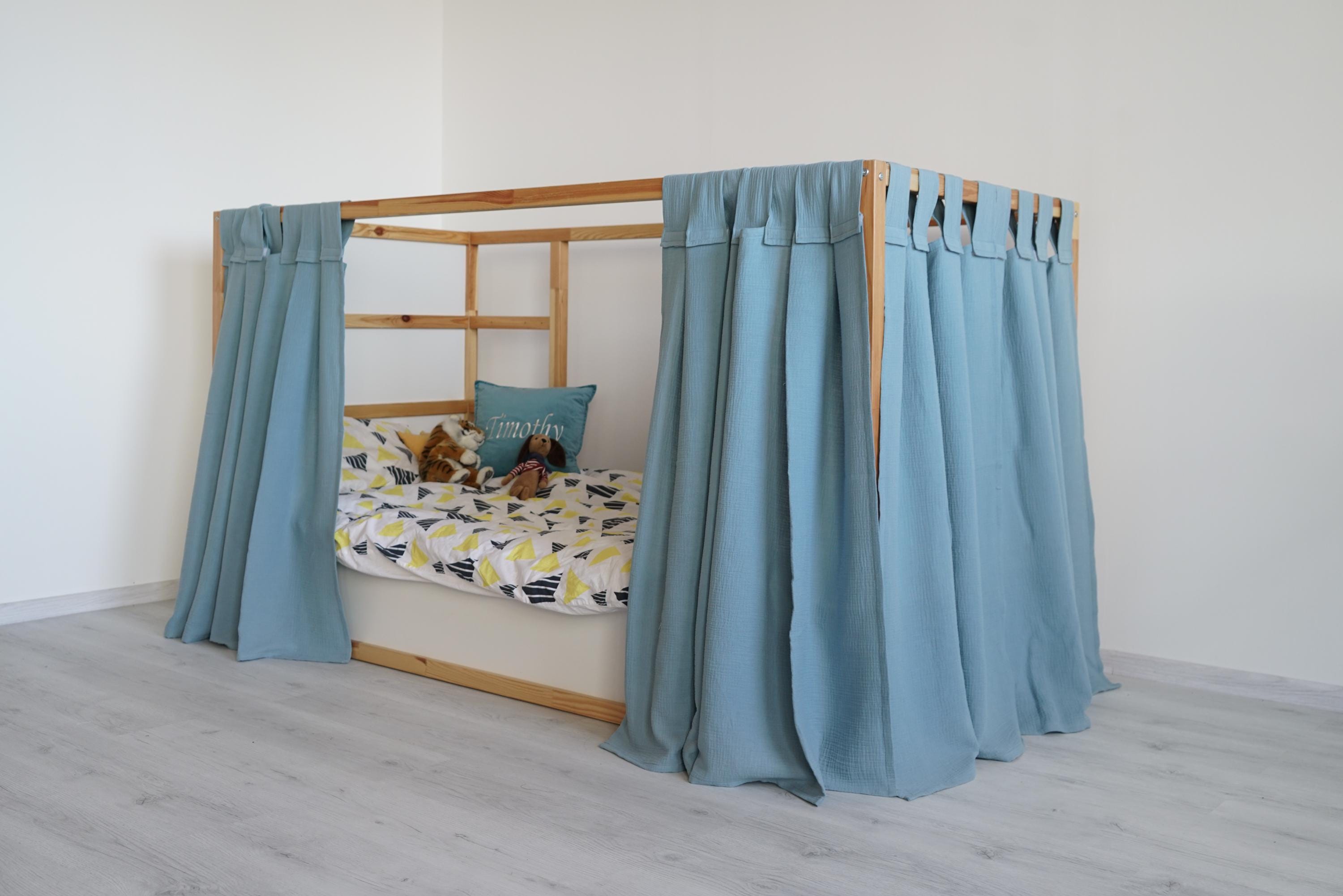 Muslin Montessori Bed Curtains, Curtains for Ikea Kura Bed, Ikea Kura  Curtains, Kura Bed Curtains, House Bed Canopy, Curtains for House Bed -  Etsy Israel, image size:3000x2001