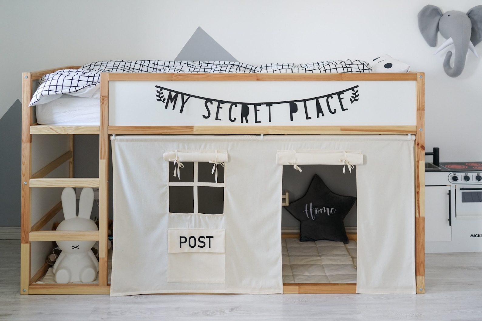 Beige Bunk Bed Curtains Ivory Ikea Kura Curtain Kura Bed Etsy