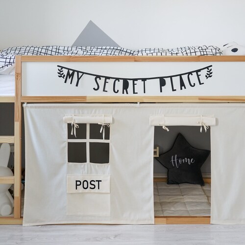 Beige Bunk Bed Curtains Ivory Ikea Kura Curtain Kura Bed Etsy