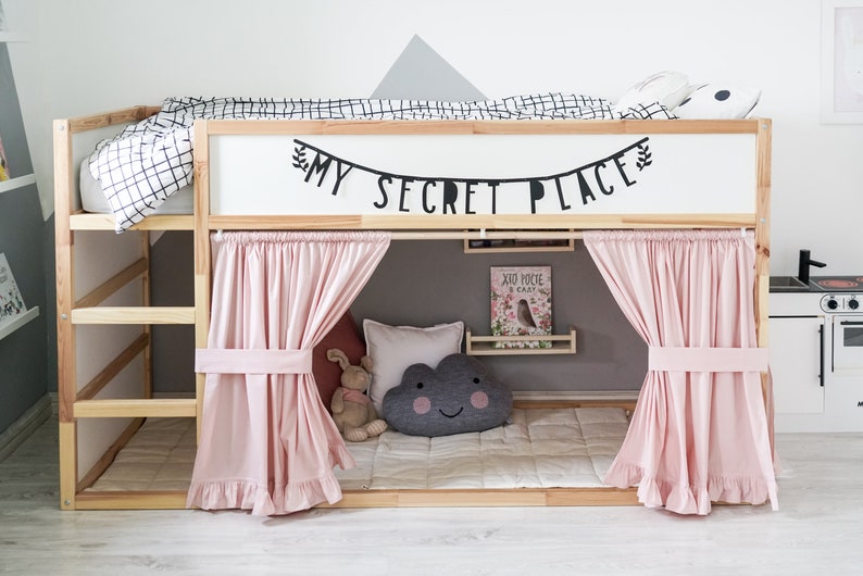 Curtains for Ikea Kura Bed Pink Ikea Kura Curtains Kura Bed Etsy