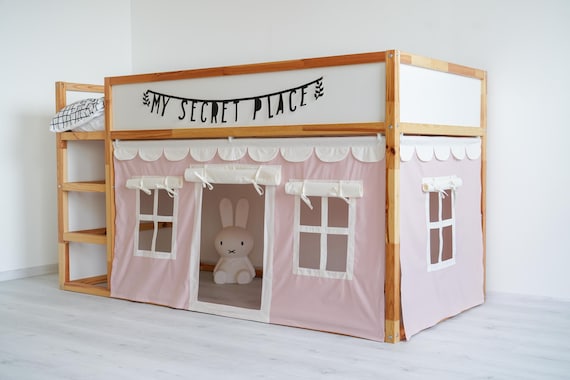 Ikea Kura bed curtains, Bunk bed curtains, Ikea Hack, Canopy bed house, Bed canopy
