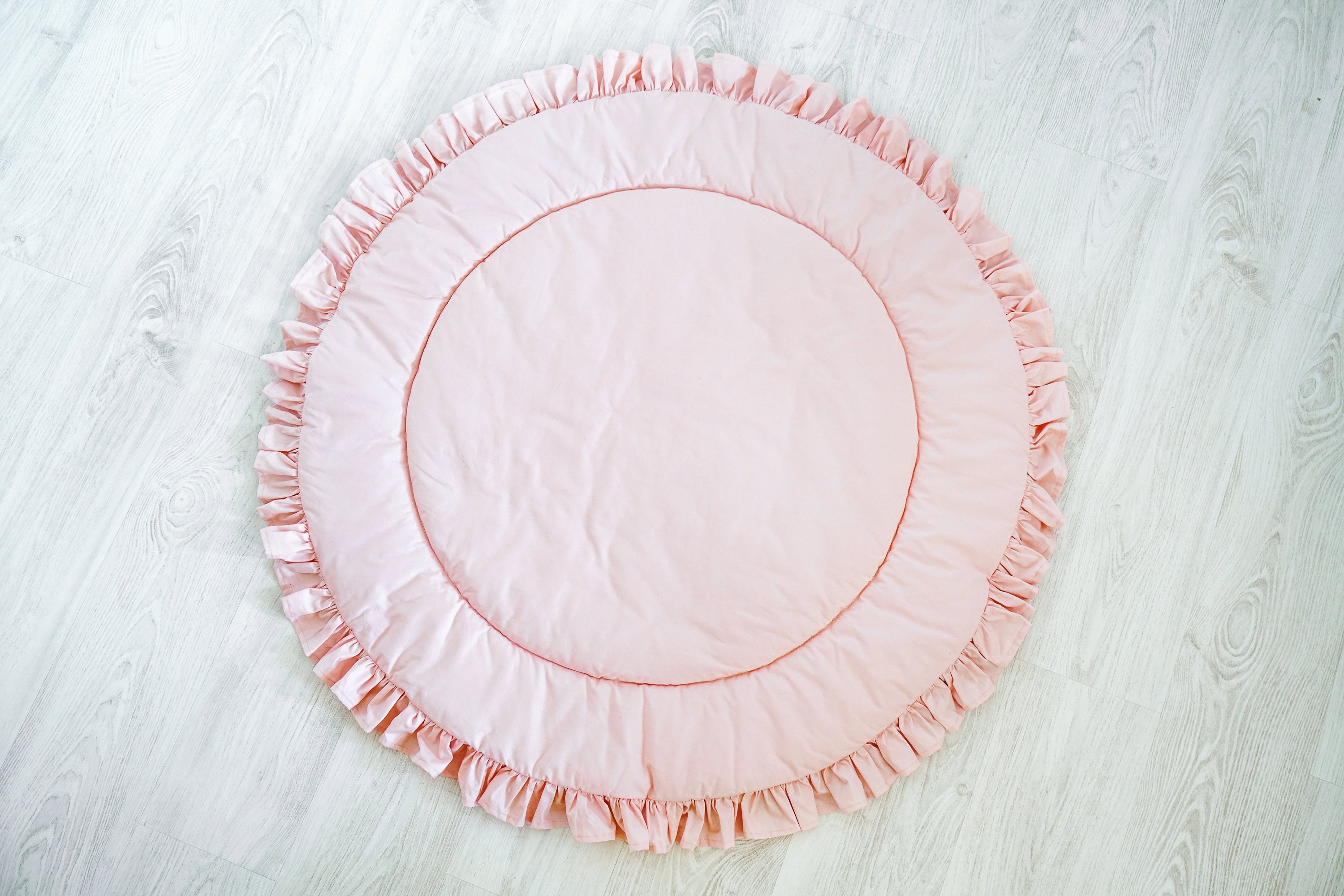Baby play mat Round Nursery rug Ruffled Baby activity mat Etsy