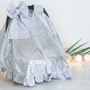 Toldo de asiento de coche para bebé, cubierta de asiento de coche para bebé, toldo de asiento de coche de niña, funda de asiento de coche personalizada, regalo de baby shower personalizado para niña