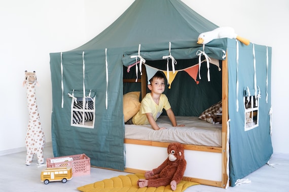 Ikea Kura Canopy, Curtains for KURA Bed - House Tent for Low Bunk