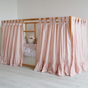 Curtains for Ikea Kura bed, Ikea Kura curtains, Kura bed curtains, House bed canopy, Ikea Kura Hack, Curtains for house bed