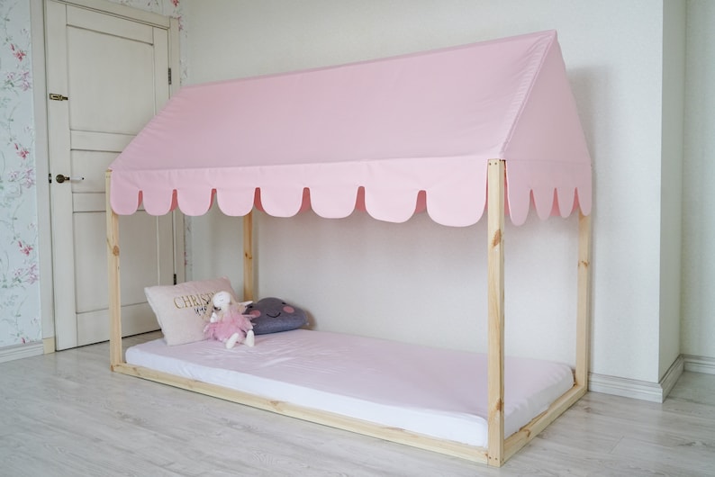 Customized Montessori Bed Canopy, Montessori Bed Curtains, House Bed Curtains, House Bed Canopy, Canopy for Bed Frame, House Bed Tent image 6