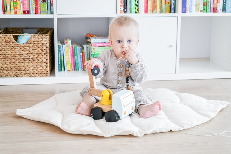 Leaf baby play mat Padded baby play mat Nursery Rug Natural Etsy